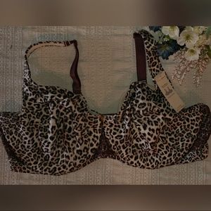 NWT Cacique Unlined Full Coverage Leopard 44DD